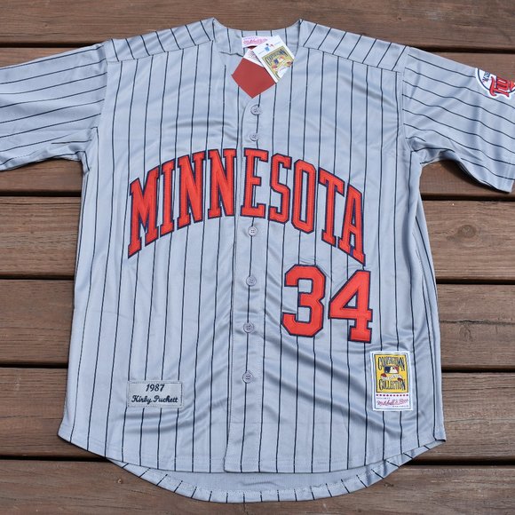 Minnesota Shirts New Kirby Puckett Minnesota Twins Gray Pinstripe